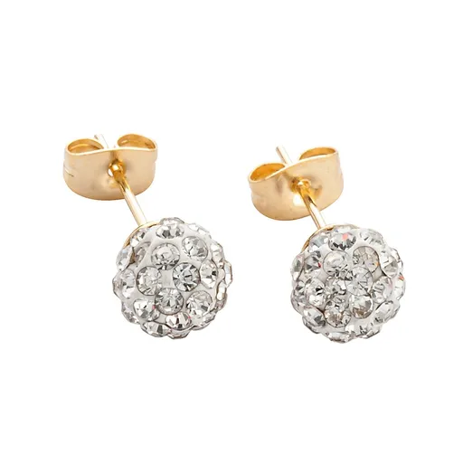 Puzetové pozlátené náušnice s krištáľmi