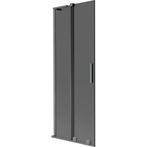 MEXEN/S - Velar L dvojkrídlová posuvná vaňová zástena 75 x 150, grafit, grafit metal 896-075-003-41-95