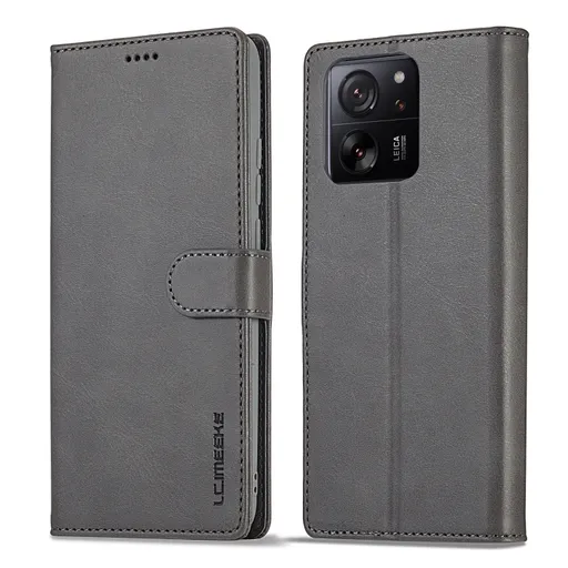 IMEEKE Peňaženkový obal pre Xiaomi 14T Pro šedý