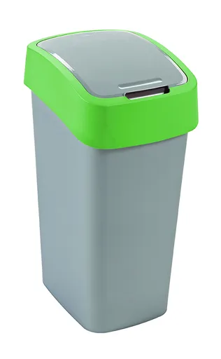 CURVER - Smetný kôš Flipbin 45L, strieborno - zelený, umelá hmota