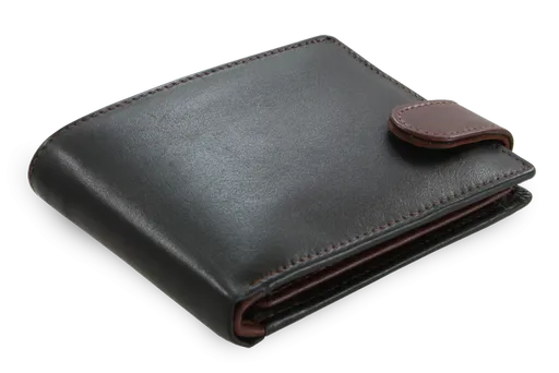 Čierno-hnedá pánska kožená peňaženka so zápinkou 513-8194-60/40