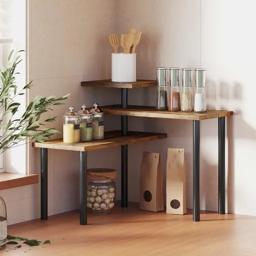 HOMCOM Rohová kuchyňská police