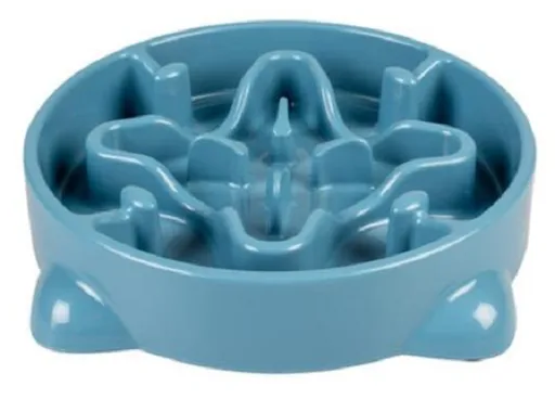Miska DUVO+ na pomalé jedenie, modrá 700ml - M - 25,5x25,5x5cm