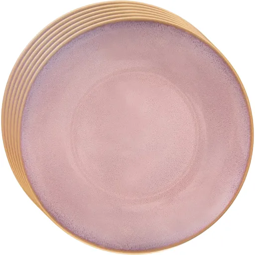 Orion Súprava keramických plytkých tanierov Glaze ružová 27 cm, 6 ks