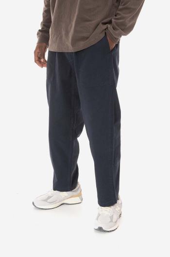 Bavlnené nohavice Gramicci Loose Tapered Pant G103.OGT-cream, tmavomodrá farba, široké, stredne vysoký pás