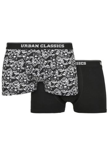 Urban Classics Organic Boxer Shorts 2-Pack detail aop+black - M