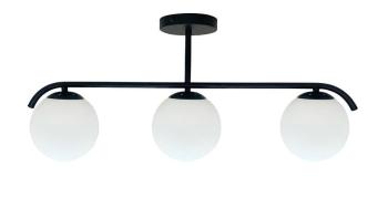 Stropná lampa AMADEO čierna 3x40W E14 biele tienidlo