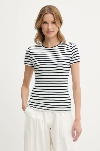 Tričko Tommy Jeans dámske, šedá farba, DW0DW17383
