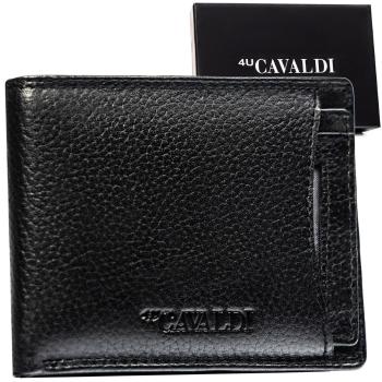 Poziome, czarne etui na karty ze skóry naturalnej zapakowane w eleganckie pudełko - 4U Cavaldi