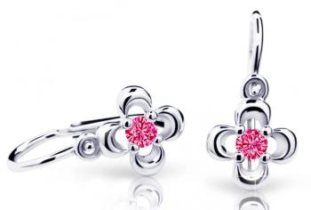 Cutie Jewellery Detské náušnice z bieleho zlata C2013-10-X-2 fuchsiová