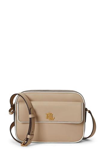 Kožená kabelka Lauren Ralph Lauren béžová farba, 431958983
