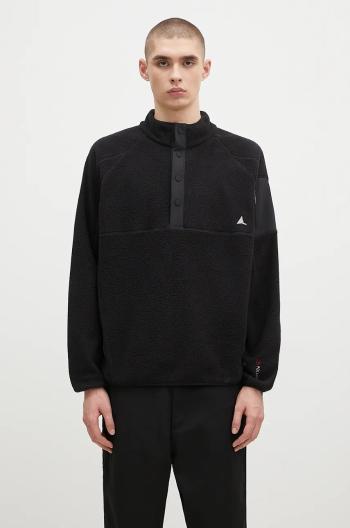 Fleecová mikina ROA Polartec Fleece Button Up čierna farba, jednofarebná, RBMW0245FA191