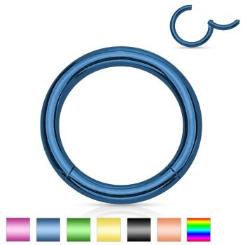 Oceľový piercing do nosa a ucha, jednoduchý lesklý krúžok, 1,6 mm - Hrúbka x priemer: 1,6 mm x 6 mm, Farba piercing: Medená