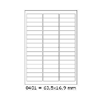 Samolepiace etikety 63,5 x 16,9 mm, 48 etikiet, A4, 100 listov