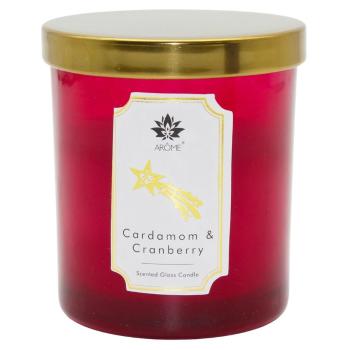 Arome Sviečka vo farebnom skle s viečkom, Cardamon & Cranberry, 125 g