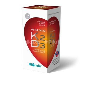 BIOMIN VITAMIN K2 + D3 1000 I.U. 30 kapsúl