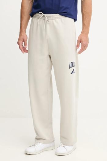 Tepláky adidas Collegiate béžová farba, s potlačou, JM9177