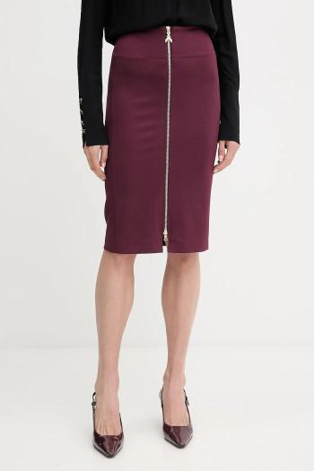 Sukňa Patrizia Pepe bordová farba, midi, puzdrová, 8G0485 A025