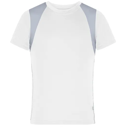 James & Nicholson (Daiber) Detské športové tričko s krátkym rukávom JN397k - Biela / strieborná | L