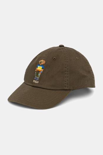 Bavlnená šiltovka Polo Ralph Lauren zelená farba, s nášivkou, 710966835