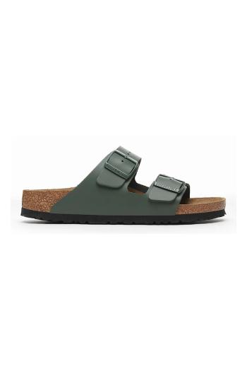 Kožené šľapky Birkenstock Arizona pánske, zelená farba, 1029165