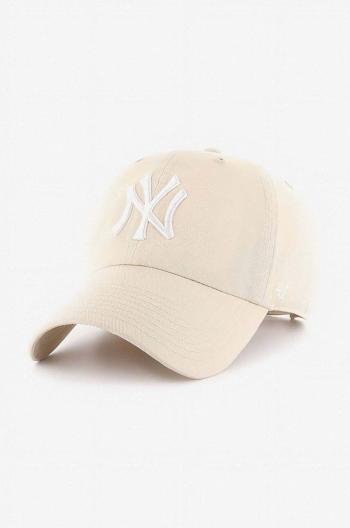 Bavlnená šiltovka 47 brand MLB New York Yankees béžová farba, s nášivkou, B-RGW17GWSNL-NTC