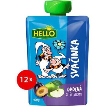 HELLO ovocná kapsička so slivkami 12× 100 g (8590014639553)