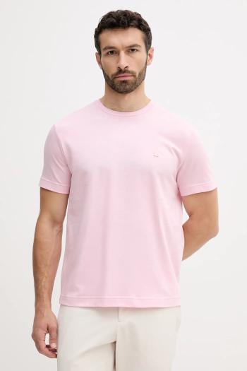 Bavlnené tričko United Colors of Benetton pánske, ružová farba, jednofarebné, 3M4WU1088