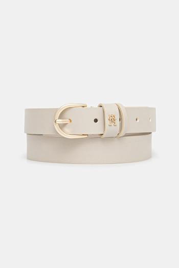 Kožený opasok Tommy Hilfiger béžová farba, AW0AW16836