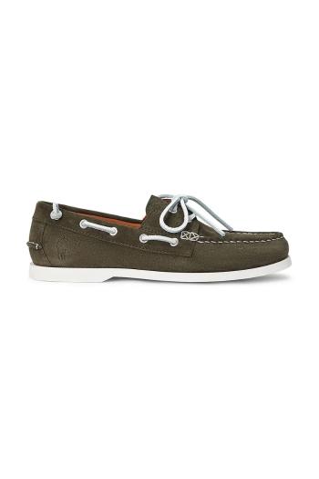 Semišové mokasíny Polo Ralph Lauren Merton Boat pánske, zelená farba, 803961291002