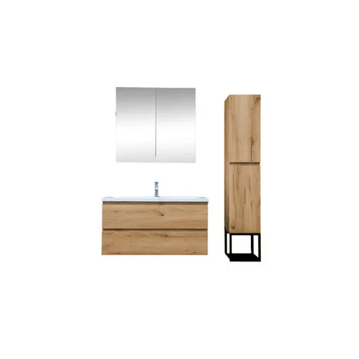 Kúpeľňová skrinka s umývadlom SAT B-Way dub mat KSETBWAY12