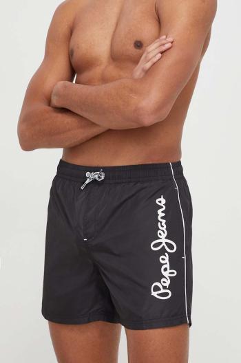 Plavkové šortky Pepe Jeans LOGO SWIMSHORT čierna farba, PMB10393