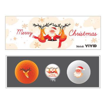 Volvik Vivid Christmas 2 Pack Golf Balls Vianoce Golfové lopty