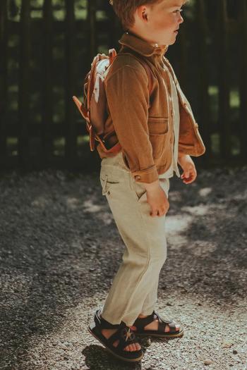 Detské nohavice s prímesou ľanu Donsje Dado Trousers béžová farba, jednofarebné, 4079500