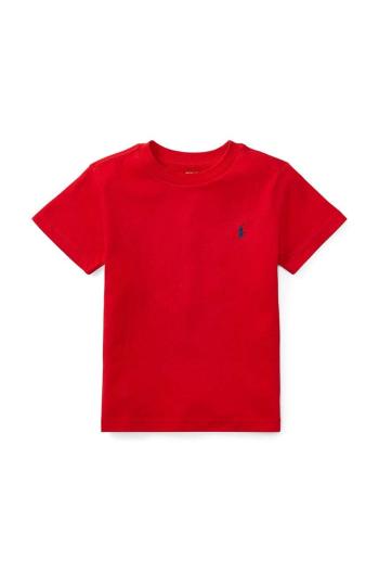 Detské bavlnené tričko Polo Ralph Lauren červená farba, jednofarebné