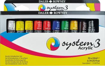 Daler Rowney System3 Sada akrylových farieb 10 x 22 ml