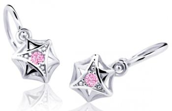 Cutie Jewellery Detské náušnice z bieleho zlata C2209-10-X-2 ružová