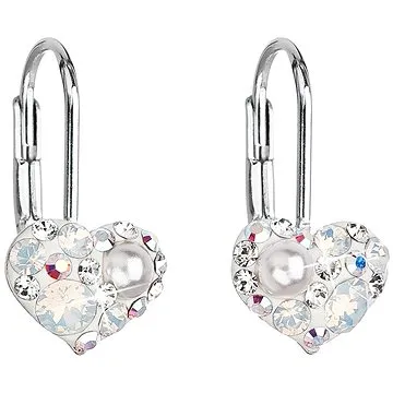 EVOLUTION GROUP 31125.9 visiace srdce dekorované kryštálmi Swarovski (925/1000, 1 g, biele) (8590962317725)