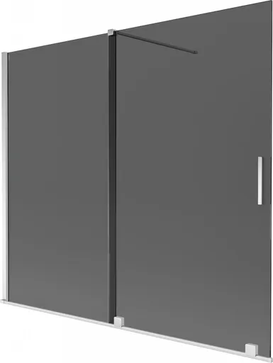 MEXEN/S - Velar dvojkrídlová posuvná vaňová zástena 180 x 150, grafit, chróm 896-180-000-41-01