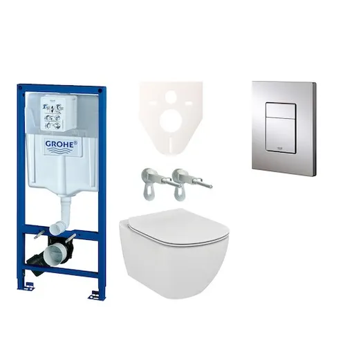 Cenovo zvýhodnený závesný WC set GROHE do ľahkých stien / predstenová montáž + WC Ideal Standard Tesi 38528SET-KF