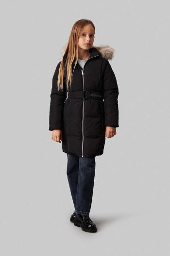 Detská bunda Calvin Klein Jeans čierna farba, IG0IG02686