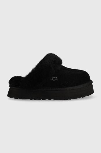 Kožené papuče UGG Disquette W Disquette čierna farba, 1122550.BLK