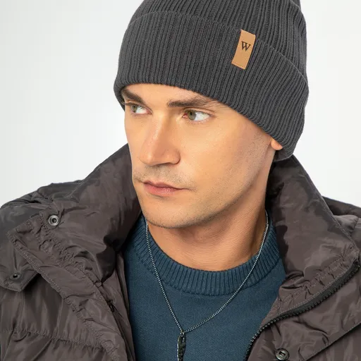 Pánska bavlnená čiapka s jemným logom Wittchen 99-HF-036-8