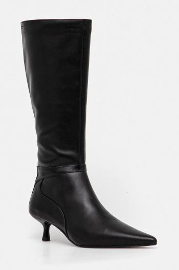 Kožené čižmy Vagabond Shoemakers LYKKE dámske, čierna farba, na vysokom podpätku, 5814-001-20