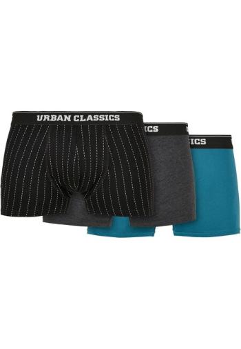 Urban Classics Organic Boxer Shorts 3-Pack pinstripe aop+charcoal+jasper - XL