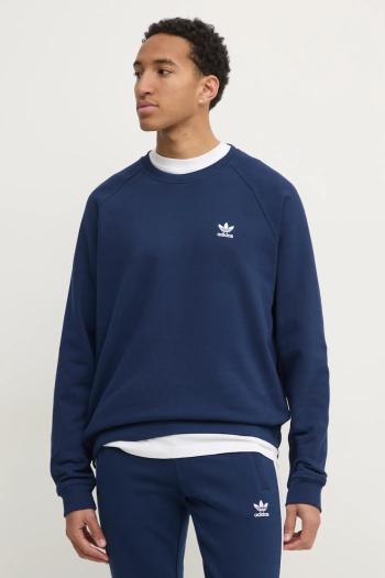 Bavlnená mikina adidas Originals Essential pánska, tmavomodrá farba, jednofarebná, JD2414
