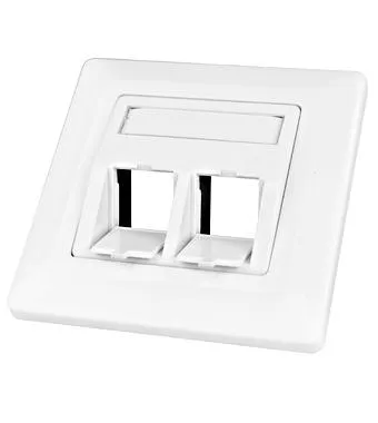 Dátová zásuvka pod omietku pre 2 moduly (45°),prázdna,RAL9010