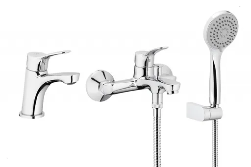 KFA - MORRIS umývadlová + vanová batéria so sprchovou súpravou, chróm 5241-003-00