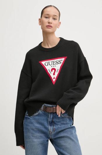 Bavlnený sveter Guess Jeans čierna farba, tenký, W4BR12 Z3HM1