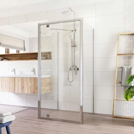 Mereo Sprchovací kút Lima, štvorec do priestoru U, pivotový, 80x80x80 cm, chróm ALU, sklo Číre CK86813K